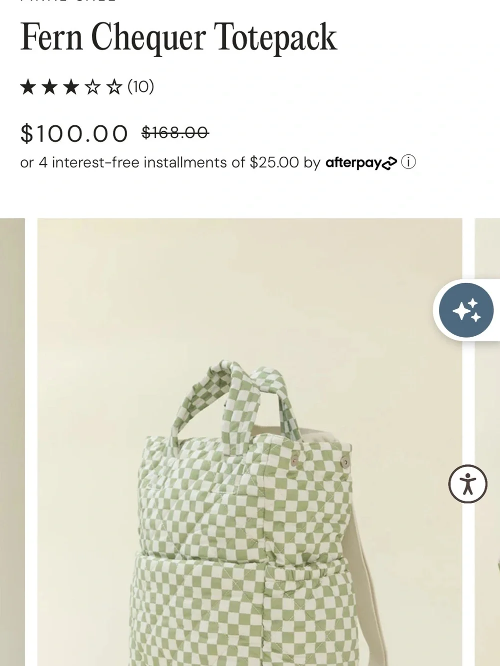 solly baby Quilted Floral Tote Bag in Taupe and White